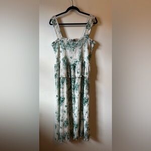 Ganni Pleated Midi Dress Green Size 44 Wedding Bridesmaid Summer Cruise Beach